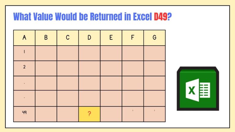 What Value Would be Returned in Excel D49